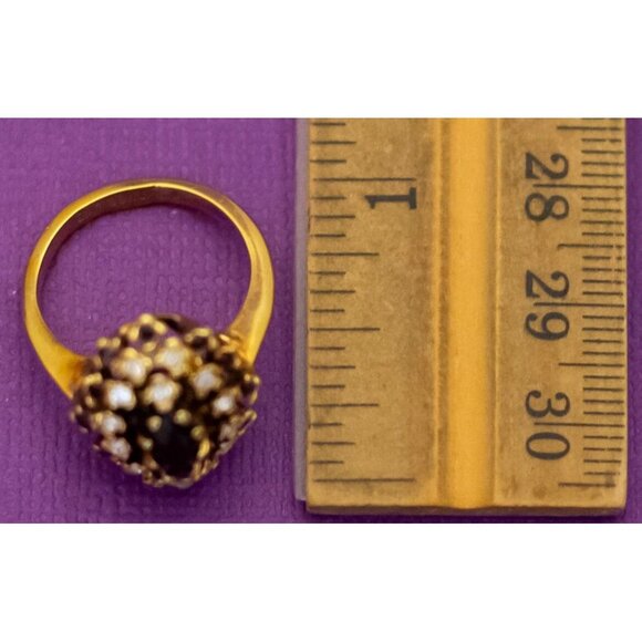 Vintage Intricate Oval Orchid Floral Gold Filled Ring by Lind - Q42 - Picture 4 of 4